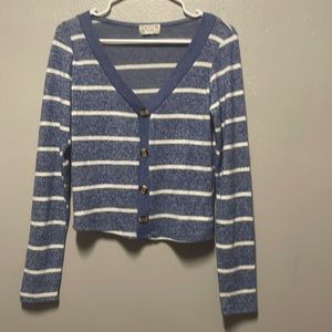 POOF APPAREL 50% cotton V neck faux button sweater